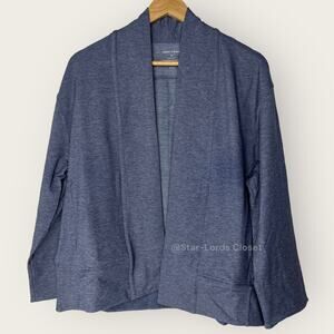 Ministry of Supply Small Indigo Merino Blend Cardigan Open Front Capsule